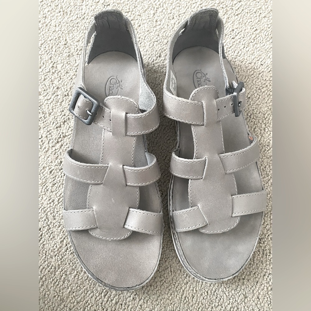 Chaco Leather grey Sandals size 8 new